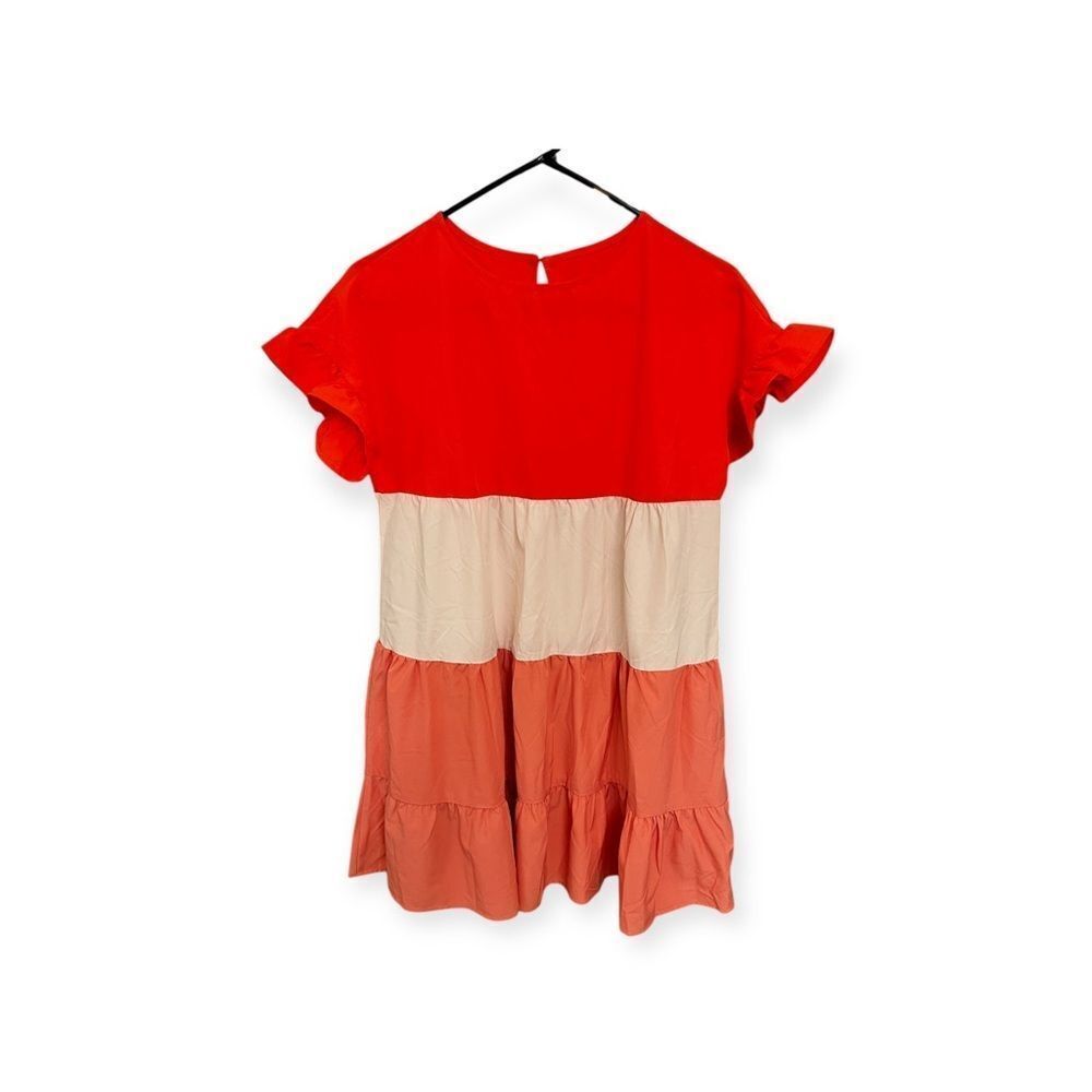Colorblock Ruffle Sleeve Dress - Picture 2 of 5
